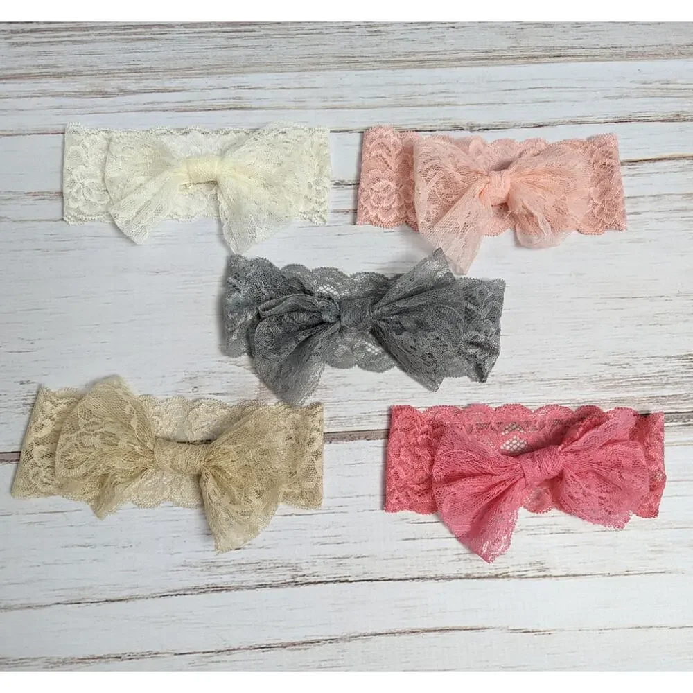 set of 5 Toddler Girl lace headbands